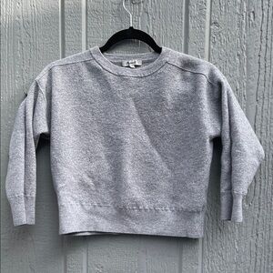 Madewell Heather Gray Crew Neck 100% Merino Wool Sweater